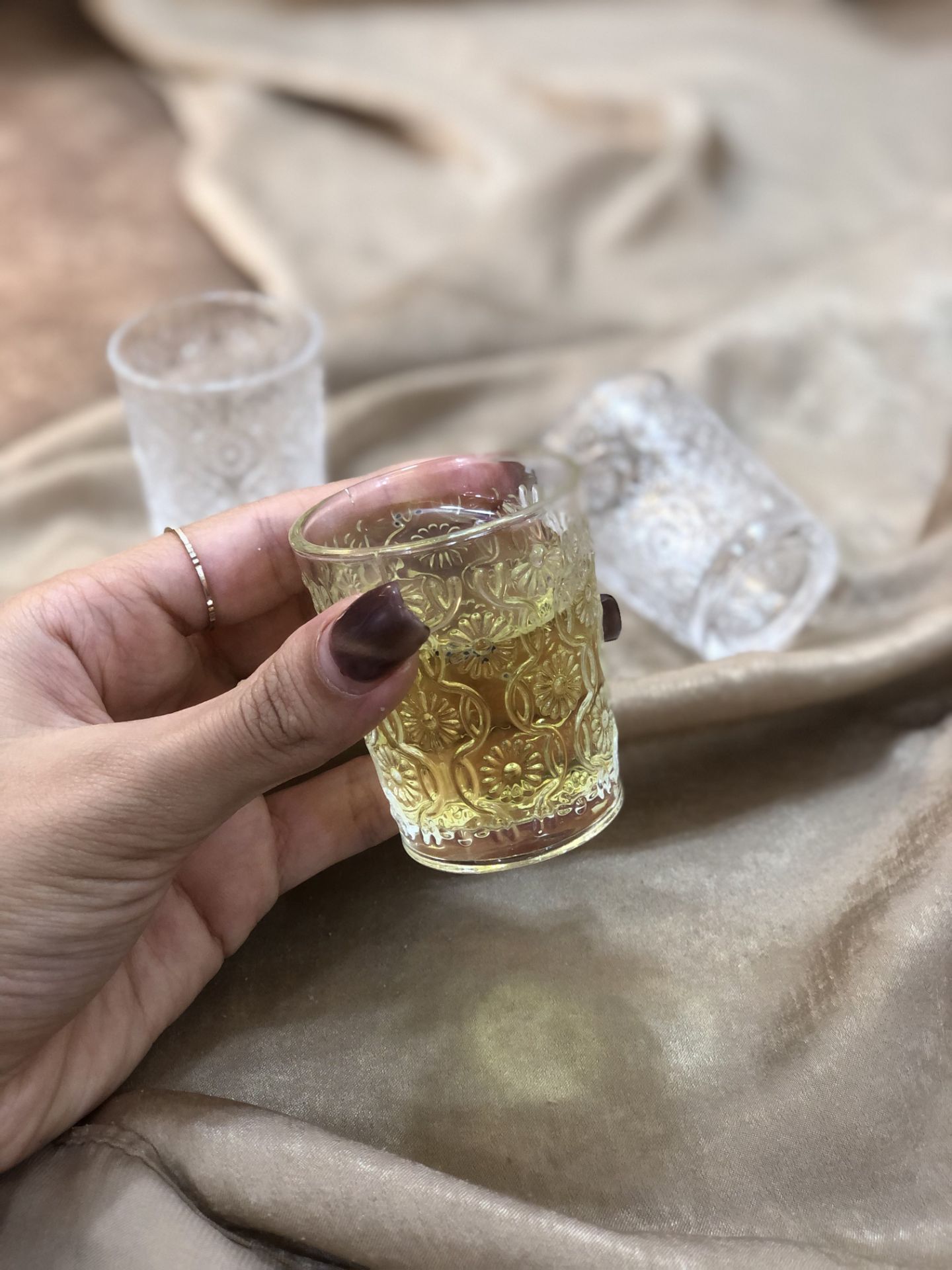 شات جنس بلور طرح نوستالژی وارداتی ۶ عددی