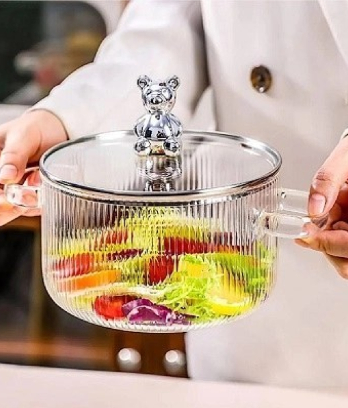 قابلمه پیرکس درب خرسی ۱.۸میلی لیتری MADAME COCO