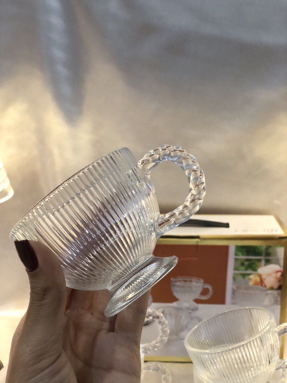 چای خوری دسته طنابی وارداتی ۶ عددی