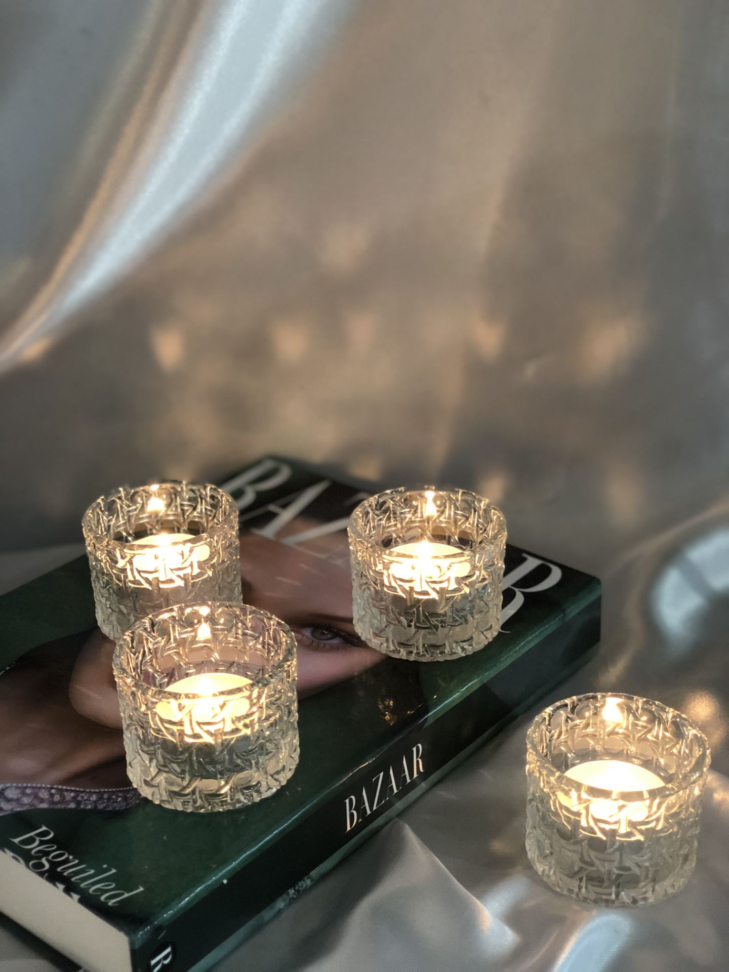 جا شمعی گلکسی جنس بلور